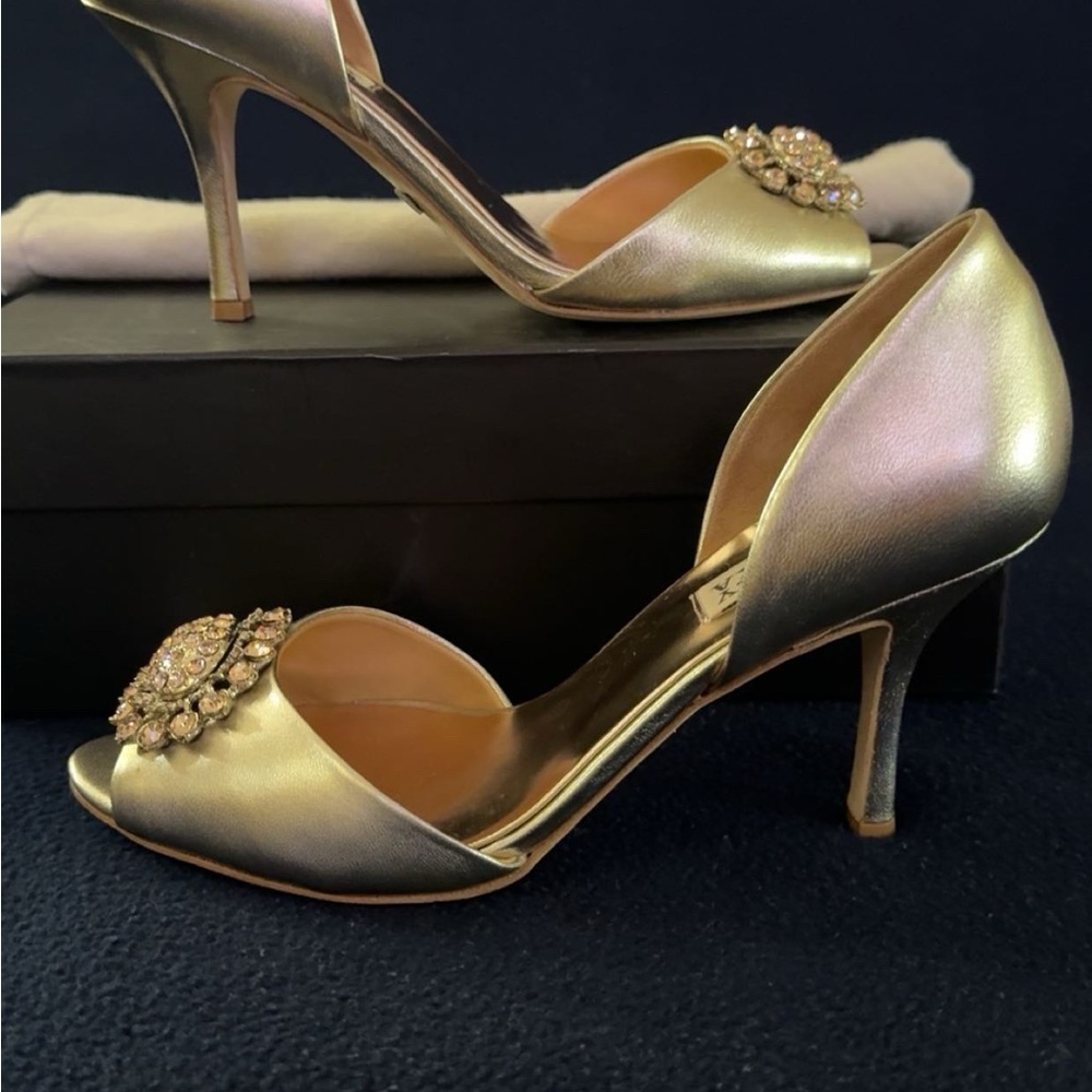 Badgley Mischka Gold Embellished Heels